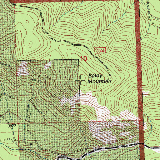 Topographic Map of Baldy Mountain, MT