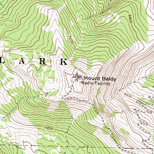 Topographic Map of Mount Baldy, MT