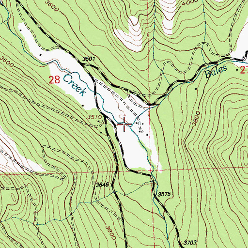 Topographic Map of Bales Creek, MT