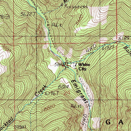 Topographic Map of Balm of Gilead Creek, MT