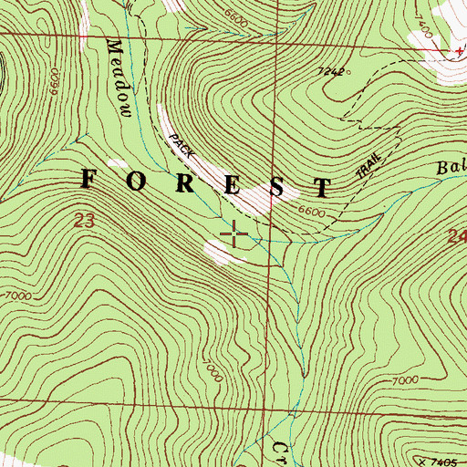 Topographic Map of Balsam Creek, MT