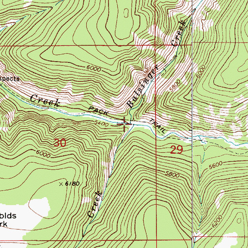 Topographic Map of Balsinger Creek, MT