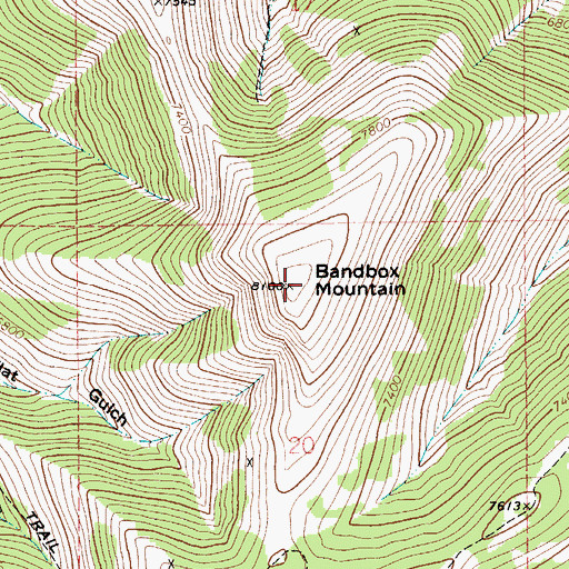 Topographic Map of Bandbox Mountain, MT