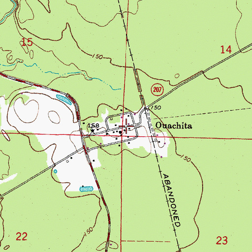 Topographic Map of Ouachita, AR