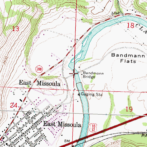Topographic Map of Bandmann Bridge, MT
