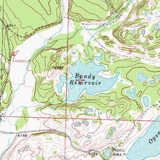 Topographic Map of Bandy Reservoir, MT