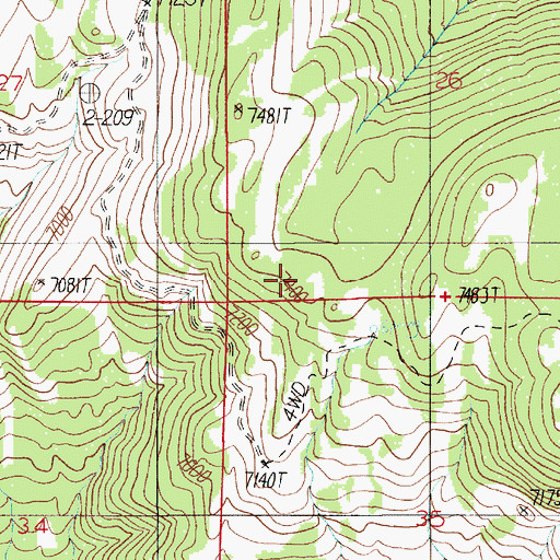 Topographic Map of Bangtail Trail, MT