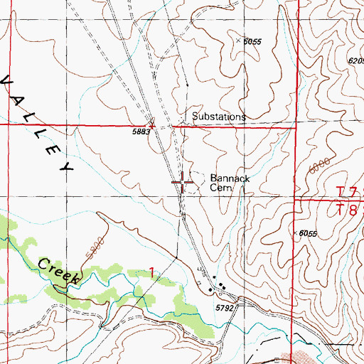 Topographic Map of Bannack Cemetery, MT