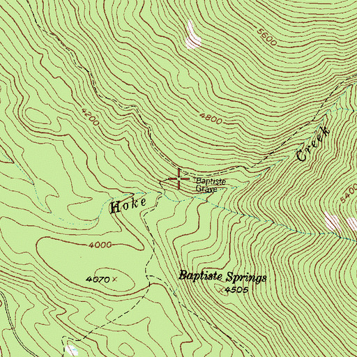Topographic Map of Baptiste Grave, MT