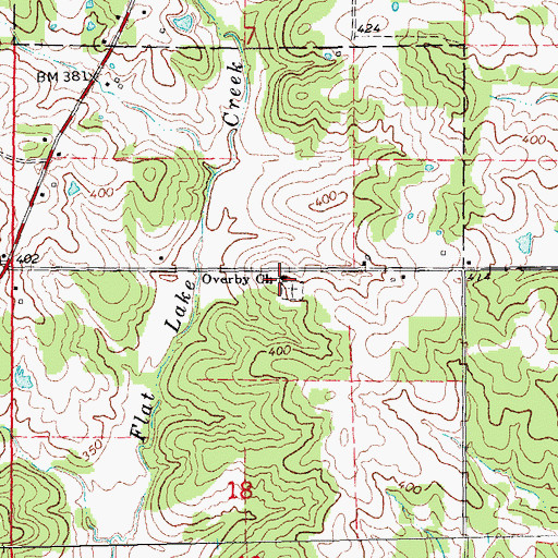 Topographic Map of Overby Church, AR