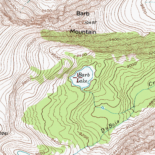Topographic Map of Barb Lake, MT