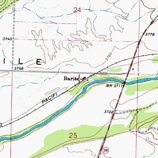 Topographic Map of Barite, MT