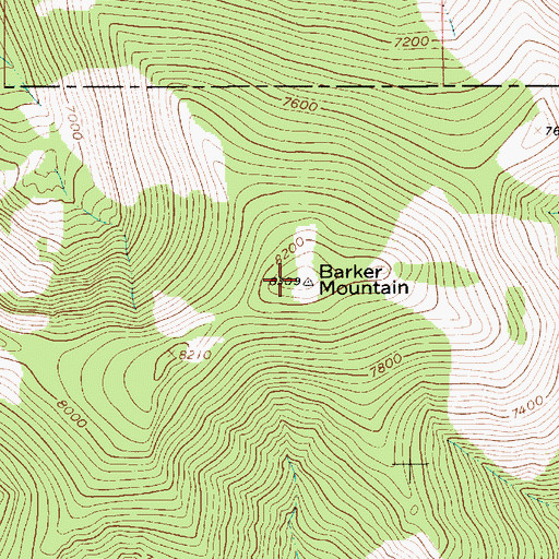 Topographic Map of Barker Mountain, MT