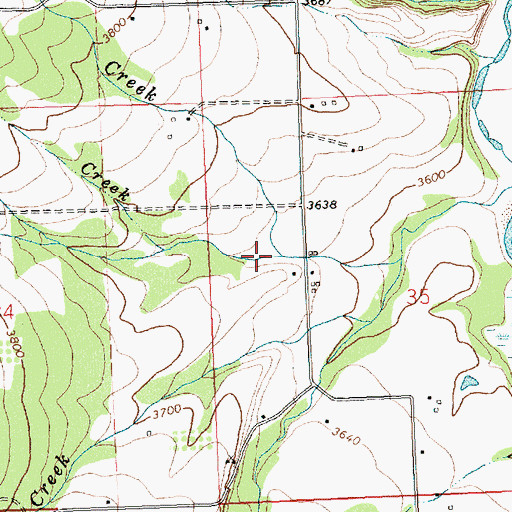 Topographic Map of Barley Creek, MT