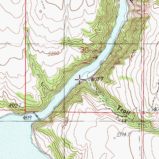 Topographic Map of Trail Creek, MT