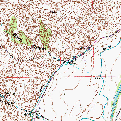 Topographic Map of Barn Gulch, MT