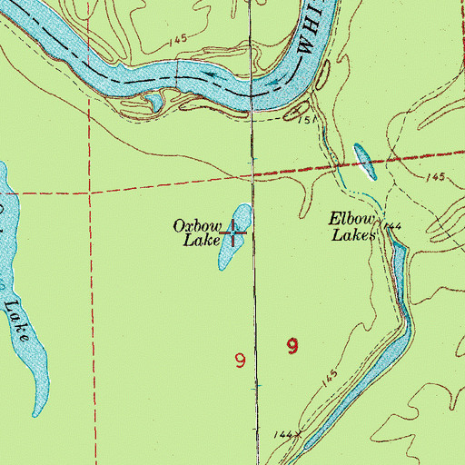Topographic Map of Oxbow Lake, AR