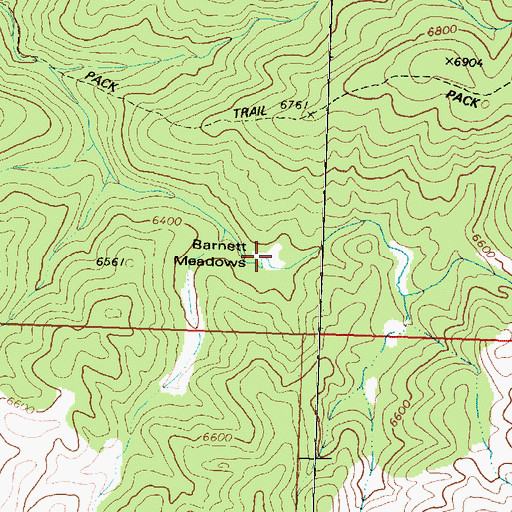Topographic Map of Barnett Meadows, MT