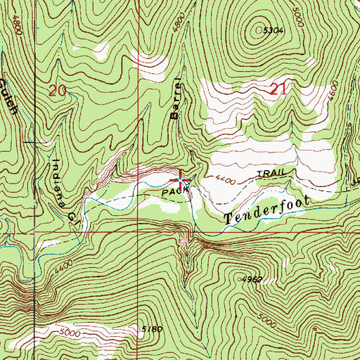 Topographic Map of Barrel Coulee, MT