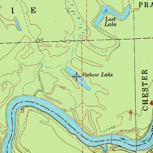 Topographic Map of Oxbow Lake, AR