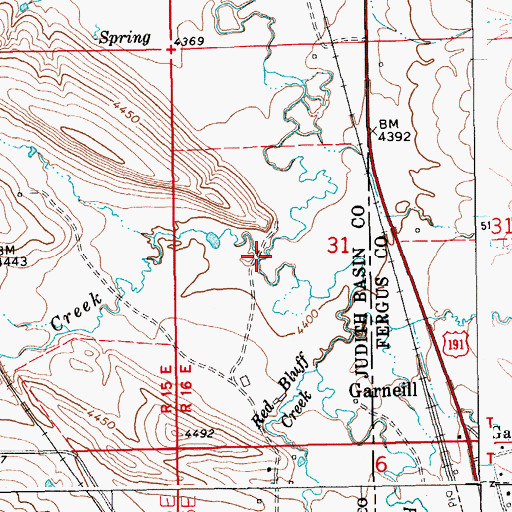 Topographic Map of Barrows Creek, MT