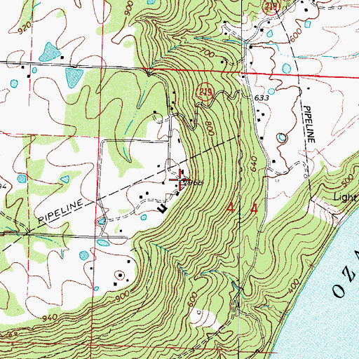 Topographic Map of Ozark Bible Institute, AR