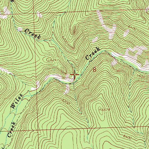 Topographic Map of Base Creek, MT