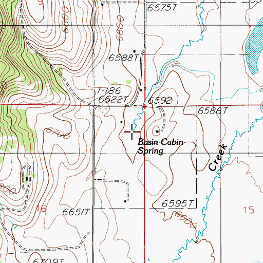 Topographic Map of Basin Cabin Spring, MT