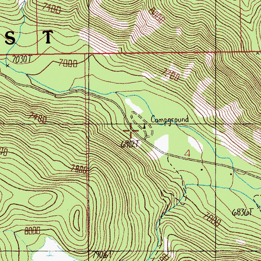 Topographic Map of Basin Campground, MT