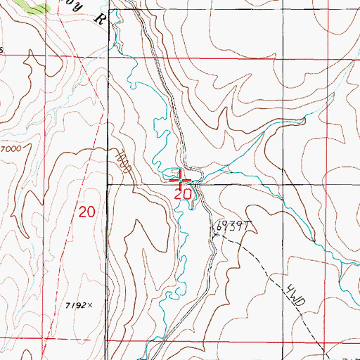 Topographic Map of Basin Creek, MT