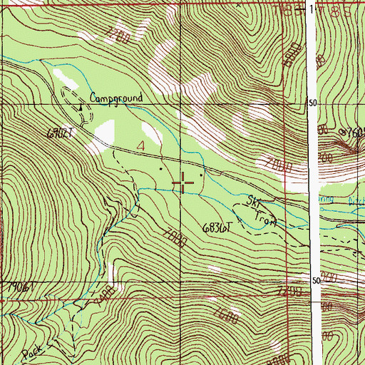 Topographic Map of Basin Creek, MT