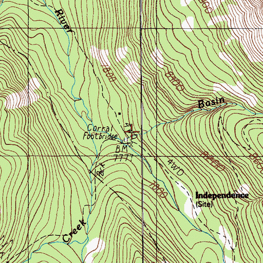 Topographic Map of Basin Creek, MT