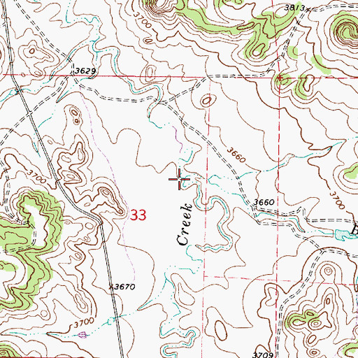 Topographic Map of Basin Creek, MT