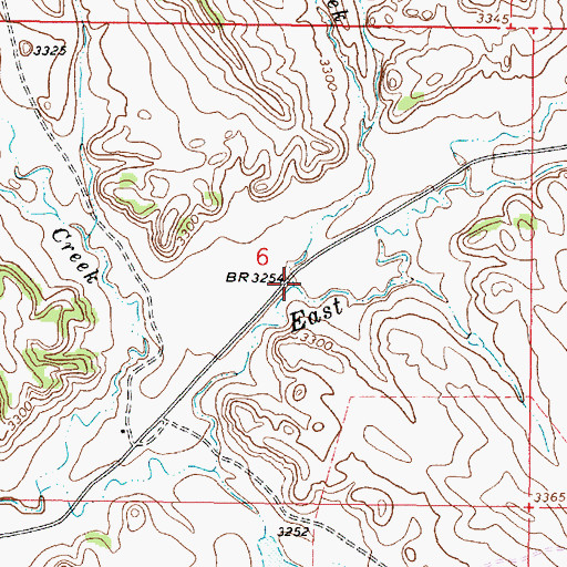 Topographic Map of Basin Creek, MT