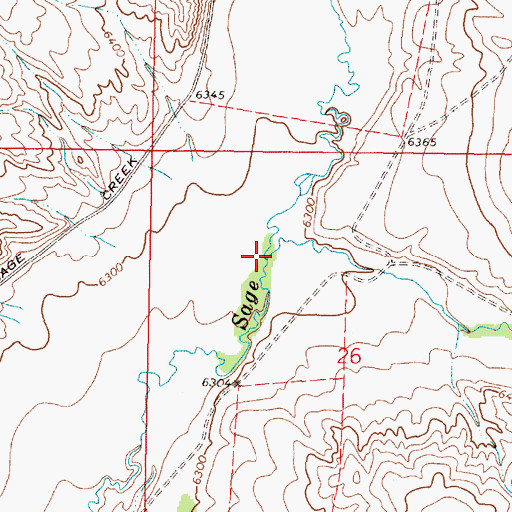 Topographic Map of Basin Creek, MT