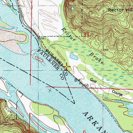 Topographic Map of Palarm Creek, AR