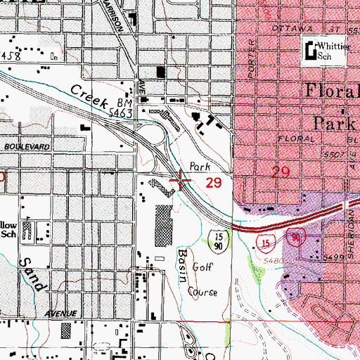 Topographic Map of Basin Creek, MT