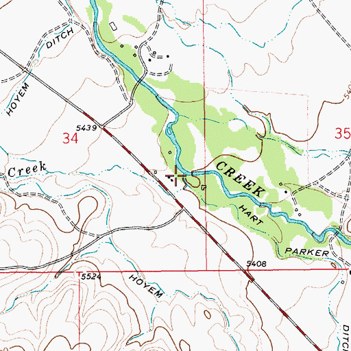 Topographic Map of Basin Creek, MT