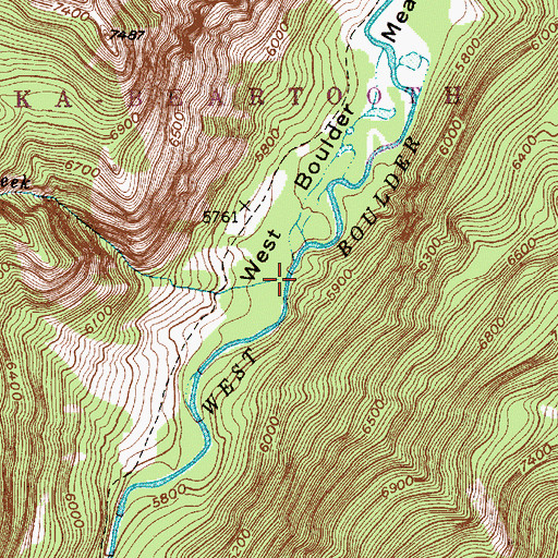 Topographic Map of Basin Creek, MT