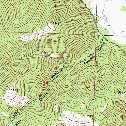 Topographic Map of Basin Gulch, MT