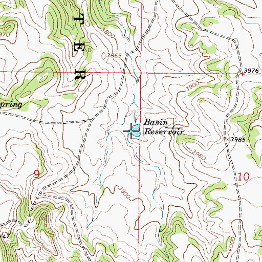 Topographic Map of Basin Reservoir, MT