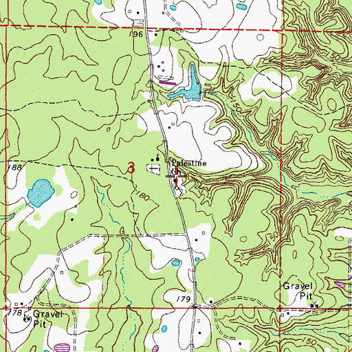 Topographic Map of Palestine Methodist Church, AR