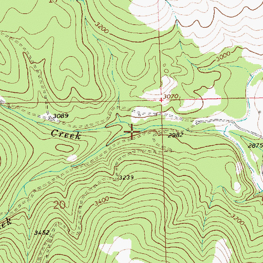 Topographic Map of Bassoo Creek, MT