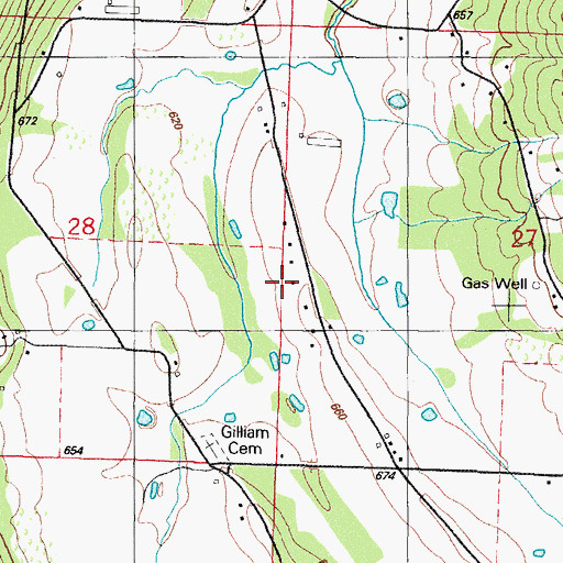 Topographic Map of Palestine Baptist Church, AR