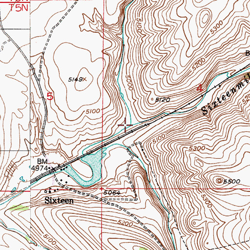 Topographic Map of Battle Creek, MT