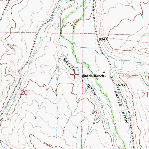 Topographic Map of Battle Ditch, MT