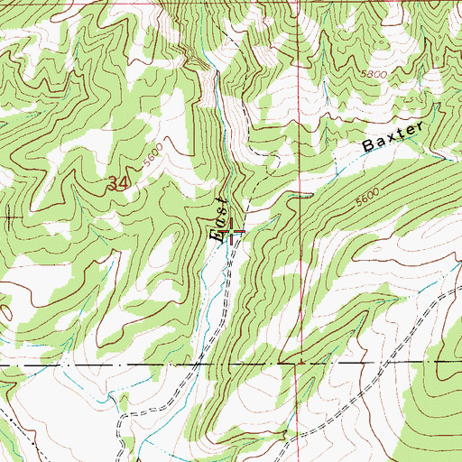 Topographic Map of Baxter Gulch, MT