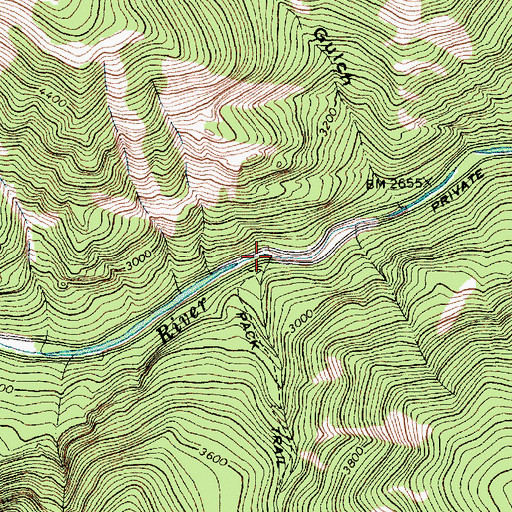 Topographic Map of Bay State Creek, MT