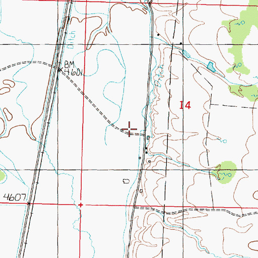 Topographic Map of Bayers Ditch, MT