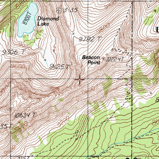 Topographic Map of Beacon Point, MT